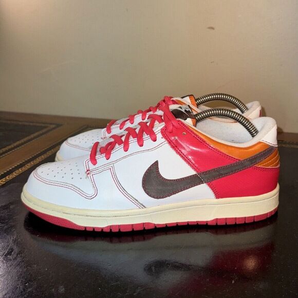 Nike Dunk Low White Orange Berry 309601-121 Gs Gradeschool Girls Size 7Y - Picture 1 of 5